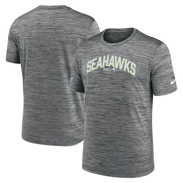 Men's Seattle Seahawks Gray Sideline Velocity Stack Performance T-Shirt
